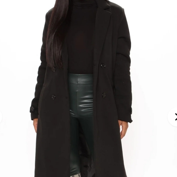 Fashion Nova Black Pea Coat - Picture 3 of 12